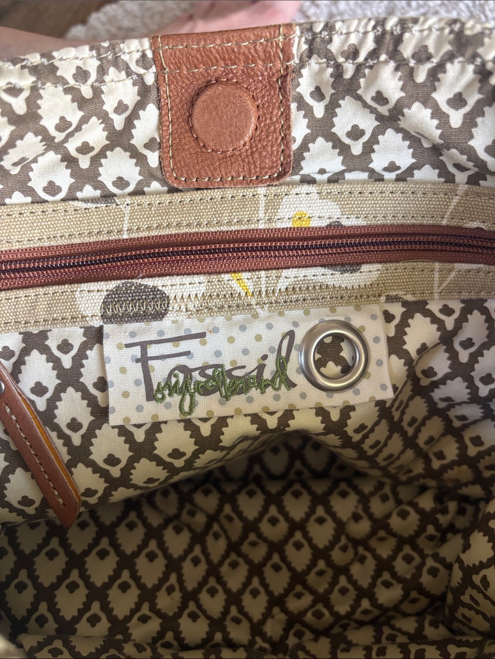 Fossil canvas bag with key - Picture 6 of 10